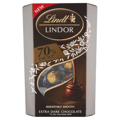 Obrázek Lindt Lindor Extra hořká čokoláda s jemnou tekutou náplní 200g