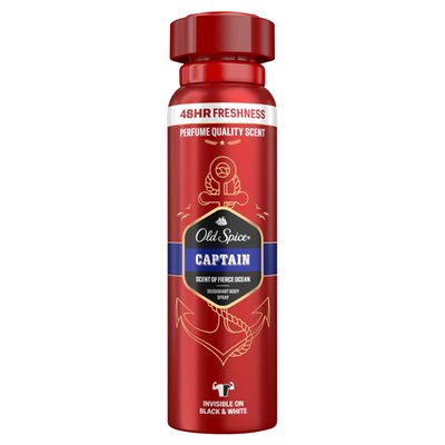 Obrázek Old Spice Captain Pánský Deodorant Ve Spreji 150 ml, 48hod Svěžest Bez Hliníku