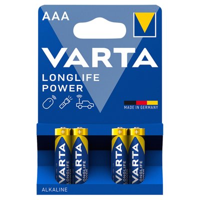 Obrázek VARTA Longlife Power AAA alkalické baterie 4 ks