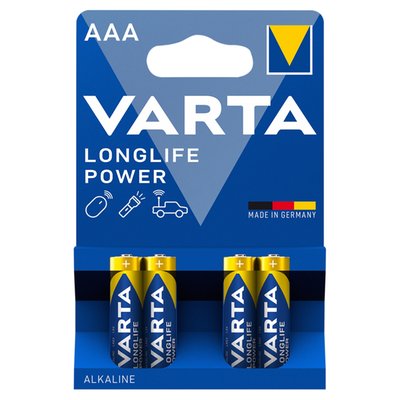 Obrázek Varta Longlife Power AAA alkalické baterie 4 ks