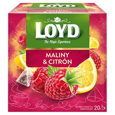 Obrázek Loyd Bylinno-ovocný čaj aromatizovaný maliny & citron 20 x 2g (40g)