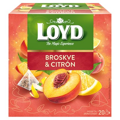 Obrázek Loyd Ovocný čaj aromatizovaný broskve & citrón 20 x 2g (40g)