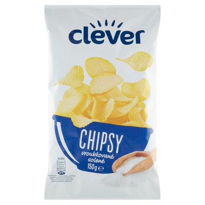 Obrázek clever Chipsy vroubkované solené 150g