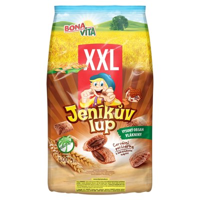 Obrázek Bona Vita Jeníkův lup Cereální polštářky s čokoládovou náplní 600g