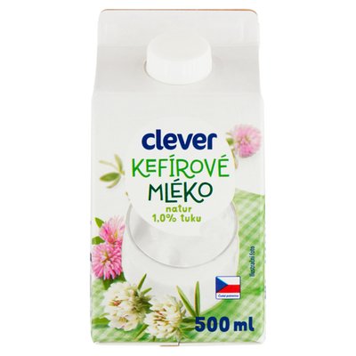 Obrázek clever Kefírové mléko natur 1,0% tuku 500ml