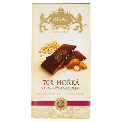 Obrázek Carla 70% hořká s praženými mandlemi 80g