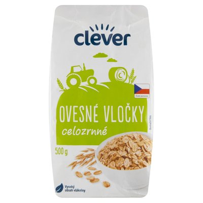 Obrázek clever Ovesné vločky celozrnné 500g