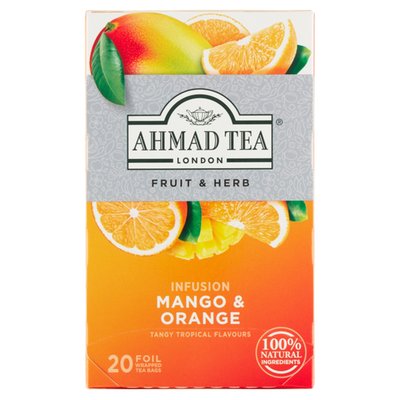 Obrázek Ahmad Tea Ovocno-bylinná směs pro přípravu výluhu mango a pomeranč 20 x 2g (40g)