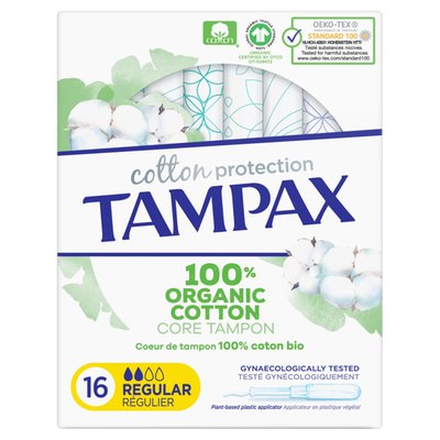 Obrázek Tampax Cotton Protection Regular Tampony S Aplikátorem 16ks