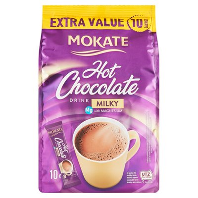 Obrázek Mokate Instantní čokoládový nápoj s příchutí mléčné čokolády s hořčíkem 10 x 18g (180g)