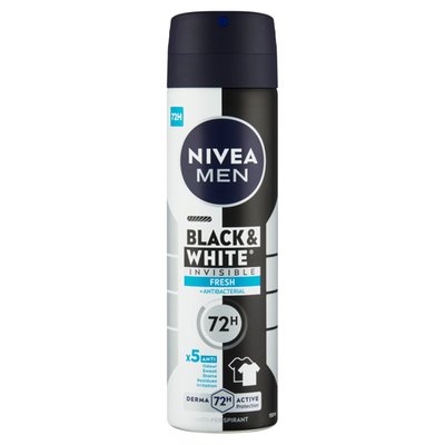 Obrázek Nivea Men Black & White Invisible Fresh Sprej antiperspirant 150ml