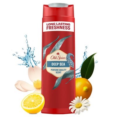 Obrázek Old Spice Deep Sea Sprchový Gel Pro Muže 400 ml, 3 v 1, Dlouhotrvající Svěžest