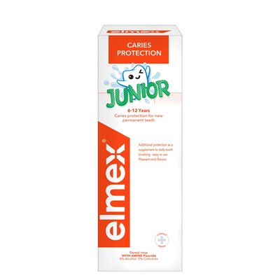 Obrázek elmex® Junior dětská ústní voda pro děti ve věku 6-12 let 400ml