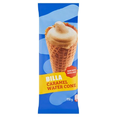 Obrázek BILLA Mražený krém s rostlinným tukem karamelový s karamelovou náplní v oplatce 110g