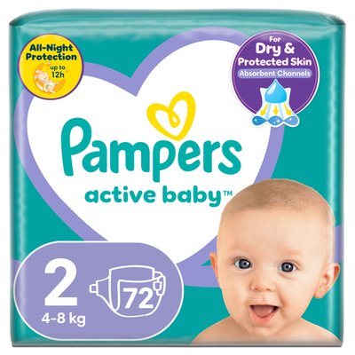 Obrázek Pampers Active Baby 2, 72 Plenky, 4kg-8kg