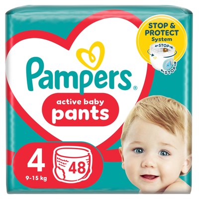 Obrázek Plenkové Kalhotky Pampers Active Baby Pants, Velikost 4, 48 Plenky, 9kg-15kg