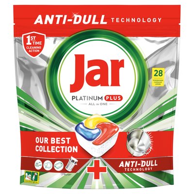 Obrázek Jar Platinum Plus All In One tablety do myčky Lemon 28 ks