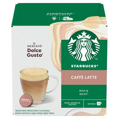 Obrázek STARBUCKS® Caffe Latte by NESCAFE® DOLCE GUSTO®  Kávové kapsle, 12 kapslí v balení