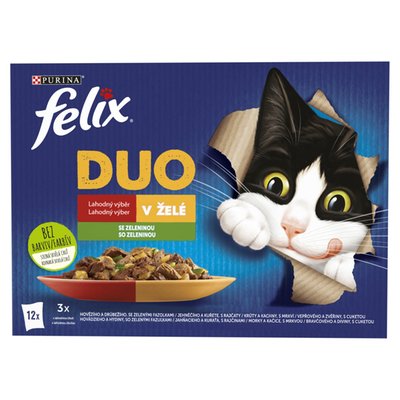 Obrázek Felix Fantastic DUO hovězí a drůbeží, jehněčí a kuře, krůta a kachna, vepřové a zvěřina 12 x 85g