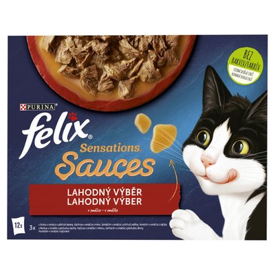 Obrázek Felix Sensations Sauces kapsičky pro kočky hovězí, jehněčí, krůta, kachna v omáčce 12 x 85g