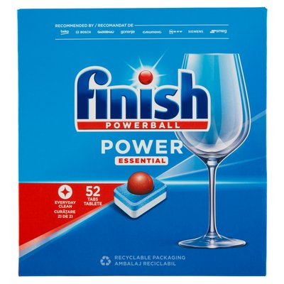 Obrázek Finish Powerball Power Essential tablety do myčky nádobí 52 ks 832g