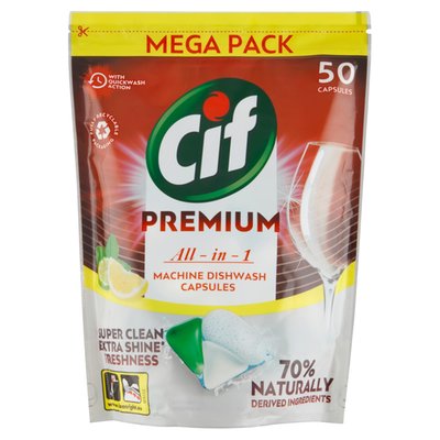 Obrázek CIF TABLETY DO MYCKY PREMIUM LEMON 50KS