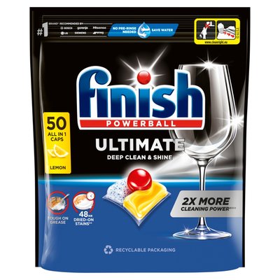 Obrázek Finish Ultimate All in 1 kapsle do myčky nádobí Lemon Sparkle 50 ks 645g