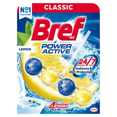 Obrázek Bref Power Active Lemon tuhý WC blok 50g
