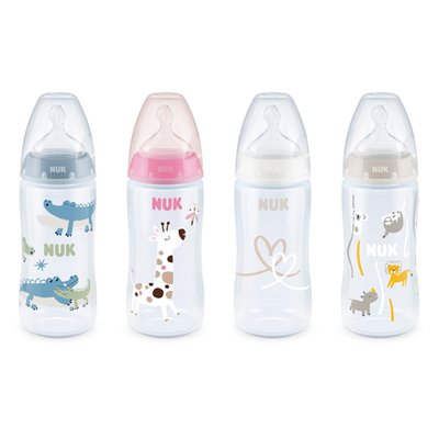 Obrázek NUK First Choice+ Láhev PP s kontrolou teploty 300 ml - silikonová savička M (mléko)