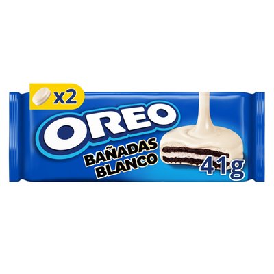 Obrázek Oreo sušenky s vanilkovou náplní a bílou polevou 41g