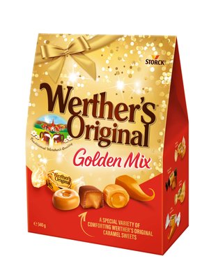 Obrázek Werther's Original Golden Mix kolekce plněných a neplněných karamelových cukrovinek 340g