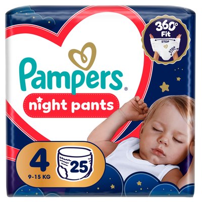 Obrázek Plenkové Kalhotky Pampers Pants Night Velikost 4, 25 Kusů, 9kg-15kg
