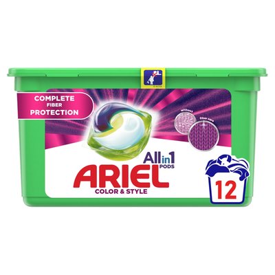 Obrázek Ariel All-In-1 PODs + Technologie Ochrany Vláken Kapsle Na Praní, 12 Praní