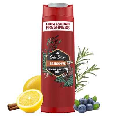 Obrázek Old Spice Bearglove Sprchový Gel A Šampon Pro Muže 400 ml Dlouhotrvající Svěžest