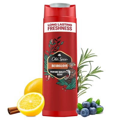 Obrázek Old Spice Bearglove Sprchový Gel A Šampon Pro Muže 400 ml Dlouhotrvající Svěžest