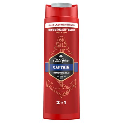 Obrázek Old Spice Captain Sprchový Gel A Šampon Pro Muže 400 ml Dlouhotrvající Svěžest