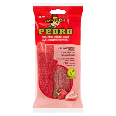 Obrázek Pedro Kyselé jahodové pásky 80g