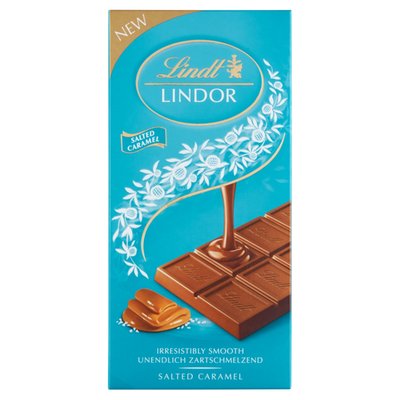 Obrázek Lindt Lindor Mléčná čokoláda s mořskou solí a jemnou karamelovou náplní 100g