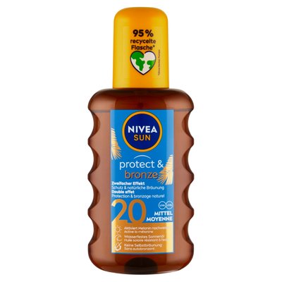 Obrázek Nivea Sun Protect & Bronze Olej na opalování ve spreji podporující zhnědnutí OF 20 200ml