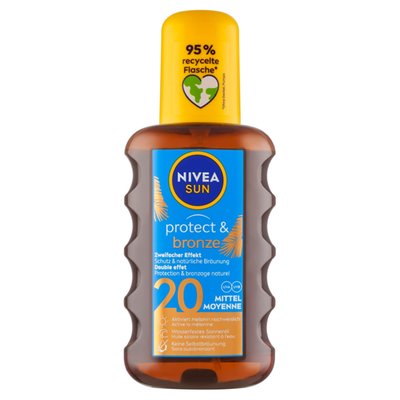 Obrázek Nivea Sun Protect & Bronze Olej na opalování ve spreji podporující zhnědnutí OF 20 200ml