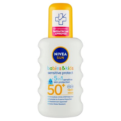 Obrázek Nivea Sun Sensitive Protect Dětský sprej na opalování OF 50+ 200ml