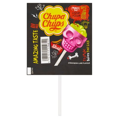 Obrázek Chupa Chups 3D Skull Strawberry-Lime lízátko 15g