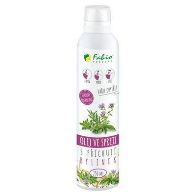Obrázek Fabio Produkt Fabio olej ve spreji s příchutí bylinek 250ml