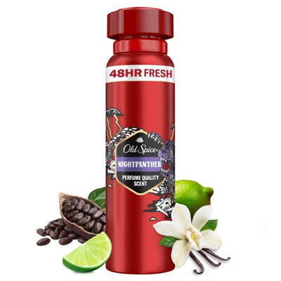 Obrázek Old Spice Night Panther Pánský Deodorant Ve Spreji 150 ml, 48hod Svěžest Bez Hliníku