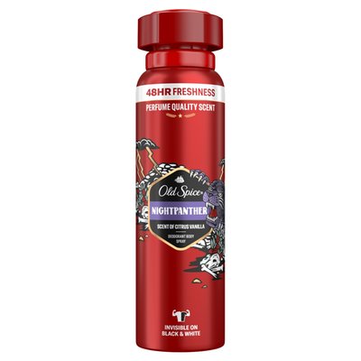 Obrázek Old Spice Night Panther Pánský Deodorant Ve Spreji 150 ml, 48hod Svěžest Bez Hliníku