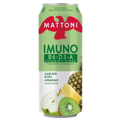 Obrázek Mattoni Imuno jablko kiwi ananas jemně perlivá 0,5l