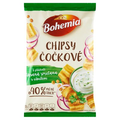 Obrázek Bohemia Chipsy čočkové s příchuti zakysaná smetana s cibulkou 65g