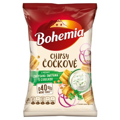 Obrázek Bohemia Chipsy čočkové s příchuti zakysaná smetana s cibulkou 65g