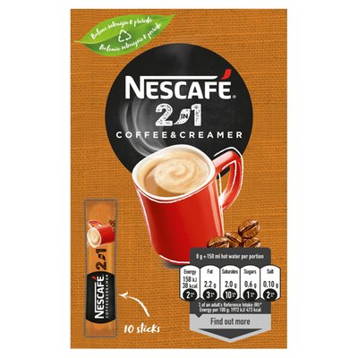 Obrázek NESCAFÉ 2in1, instantní káva, 10 sáčků x 8g (80g)
