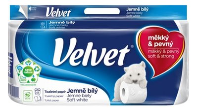 Obrázek Toaletní papír Velvet White 3 vrstvy, 8 rolí